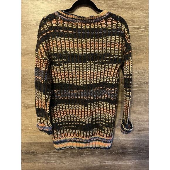 Altar’s State Sweater Chunky Knit V Neck Sz Small Crochet Colorful Artsy Purple - Picture 8 of 10